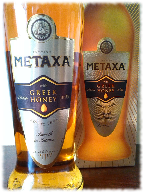 Metaxa with Greek Honey Karton und Etiketten